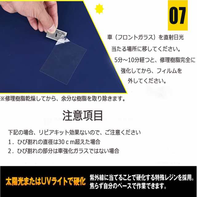 フロントガラス リペアキット ２個セット 傷 ひび割れ補修 小さな損傷飛び石 修復 飛び石 傷 修理 穴埋め 固定補修 日本語取説付きの通販はau  PAY マーケット - e-finds