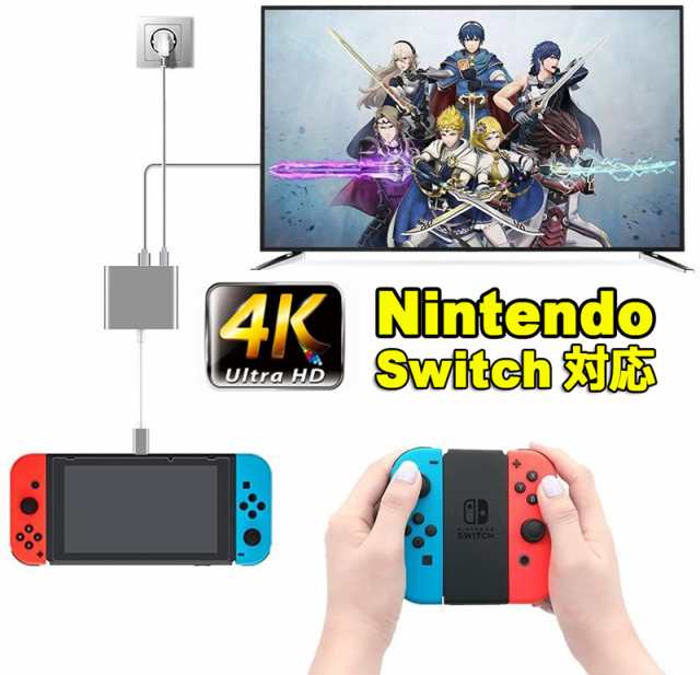 Switch 3in1 Type-C to HDMI変換アダプタ 任天堂スイッチ ドック HDMI+