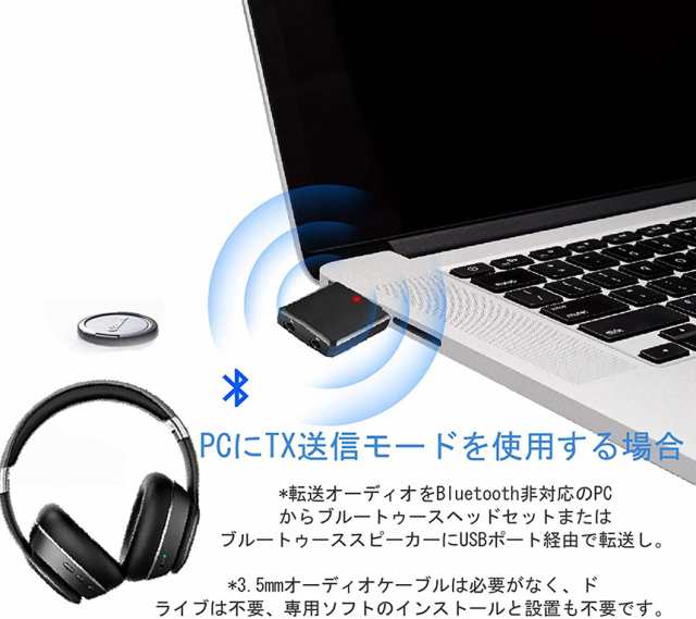 Bluetooth5.0 レシーバー トランスミッター オーディオレシーバー 一台