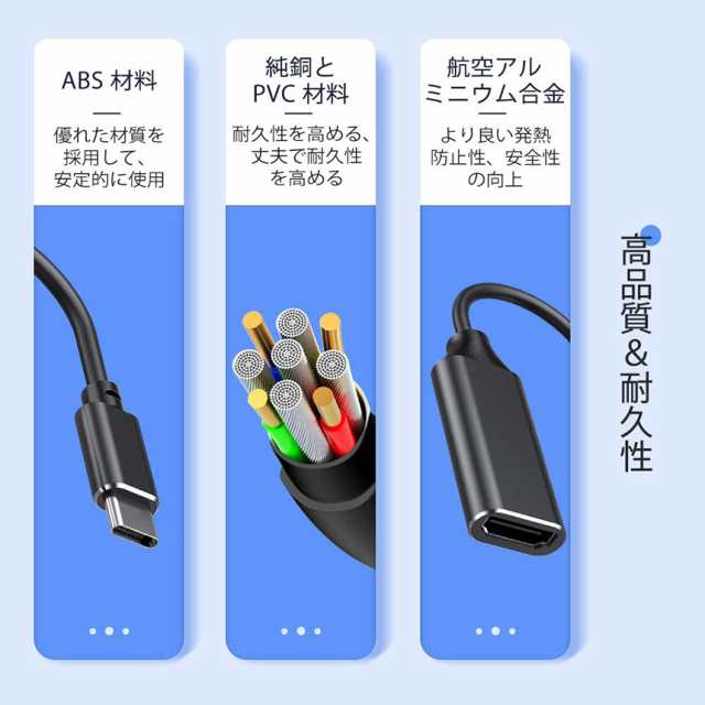 USB Type C to HDMI 設定 4Kビデオ対応 HDMI交換コネクター 送料無料 変換アダプタ 変換ケーブル