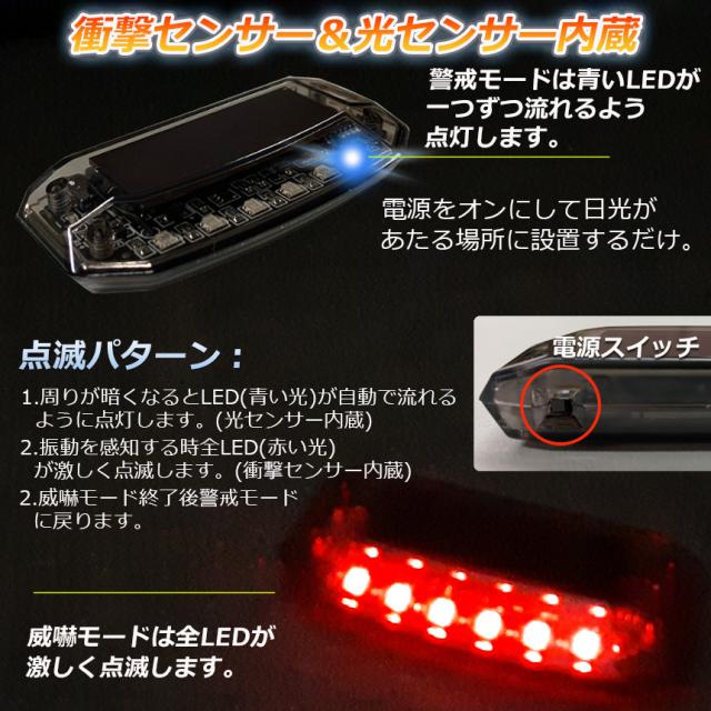 2個セット 車用 カーセキュリティ ナイトシグナルデコ ダミー ソーラー充電 Usb充電 車用 ライト ランプ 防犯 盗難防止 警告 ソーラの通販はau Pay マーケット E Finds