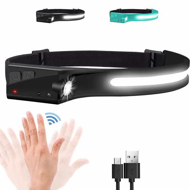 魅力的な 超軽量 ヘッドライト 充電式 USB LEDデュアル光源