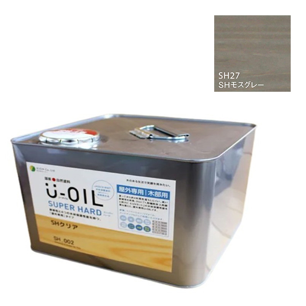 U-OIL(ユーオイル)　スーパーハード　モスグレー（SＨ27）9Ｌ【株式会社シオン】屋外専用