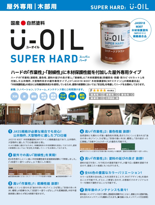 U-OIL(ユーオイル)　スーパーハード　クリーム（SＨ16）18Ｌ【株式会社シオン】屋外専用