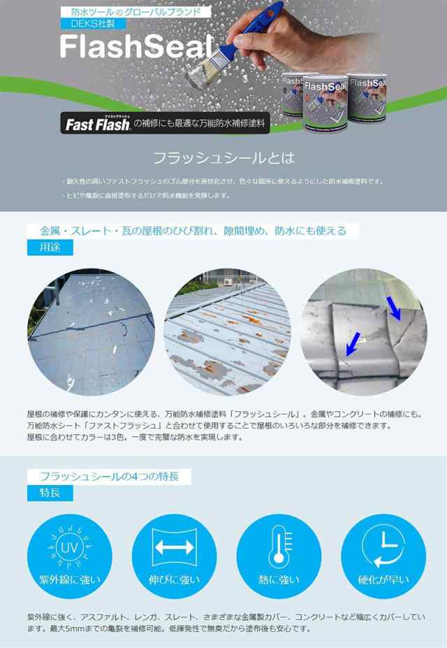 万能防水補修塗料 フラッシュシール FlashSeal 黒 750ml【タイセイ】＊代引き不可の通販はau PAY マーケット  painttool au PAY マーケット－通販サイト