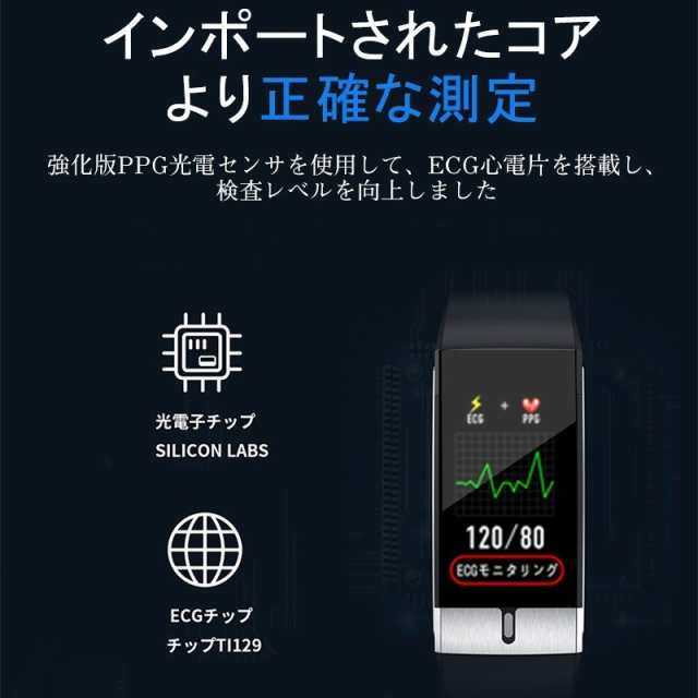 送料無料 」スマートウォッチ 心電図ECG PPG 日本製センサー時間体温監視血圧/心拍/歩数 体調管理LINEメール 歩数計 睡眠 IP68防水心拍の通販はau  PAY マーケット - 電子部品商店 au PAY マーケット店