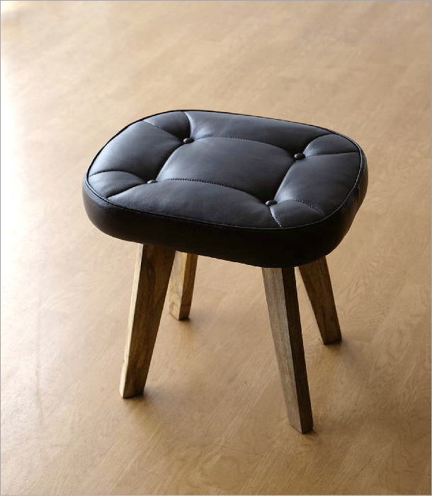 ダイニングチェア アジアン家具 チーク無垢材 レザークッション 【公式