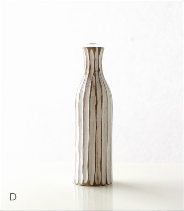 未使用・新品 手作り陶器 花瓶 白茶ストライプ ホワイトストライプ陶器花瓶セット - メルカリ
