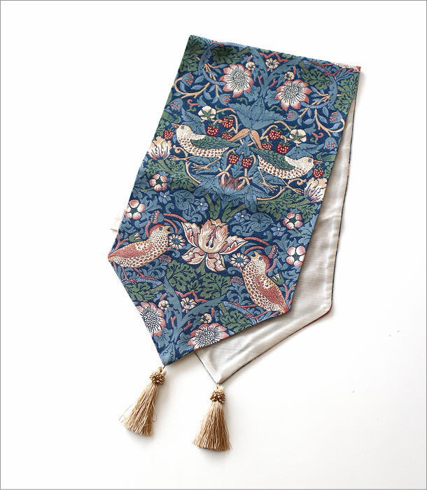 ジェニファーテイラー テーブルランナー 180 布 いちご泥棒柄 180*30