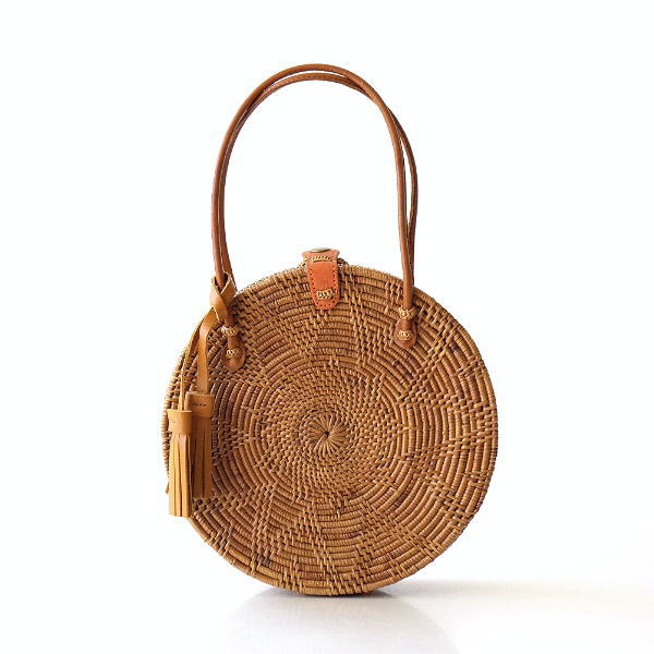 かごバッグ かごバック 丸 おしゃれ カゴバッグ カゴバック 春 夏バッグ 夏バック ナチュラル タッセル付きアタサークルバッグ NAの通販は