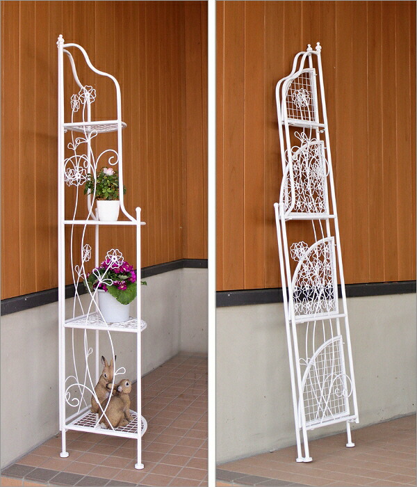 フラワーシェルフ アイアン おしゃれ 花台 コーナーシェルフ フラワー