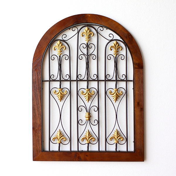 ミラー 壁掛け ブラウン 縦横兼用 鏡 アンティーク ヨーロピアン