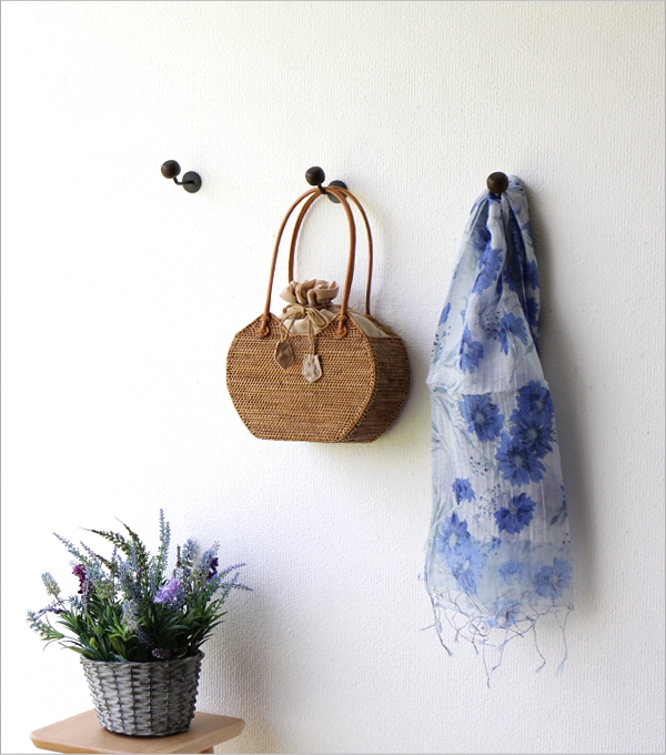 コートフック 帽子掛け ウォールフック 壁掛け 木製 アイアン コート