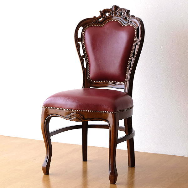 チェア チェアー アンティーク 猫脚 無垢材 天然木 おしゃれ 木製 椅子 クラシック ヨーロピアン マホガニーのエレガントなチェアーの通販は