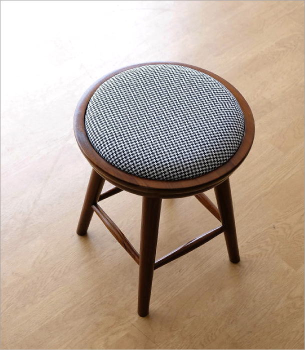 スツール 木製 椅子 おしゃれ 北欧 丸 チーク材 天然木 無垢材