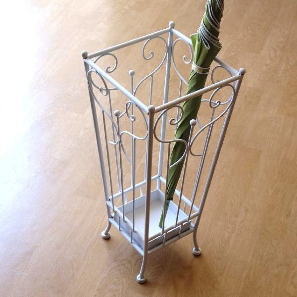 傘立て 白 ホワイト アイアン 四角 スリム コンパクト アンティーク おしゃれ 可愛い かわいい ヨーロピアン クラシック テイスト 洋風 西洋 玄関収納 傘入れ アンブレラスタンド アイアンの傘立て WHスクエアの通販は 8,041円