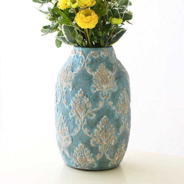 花瓶 おしゃれ 陶器 フラワーベース 花器 直径15×高さ26cm かわいい