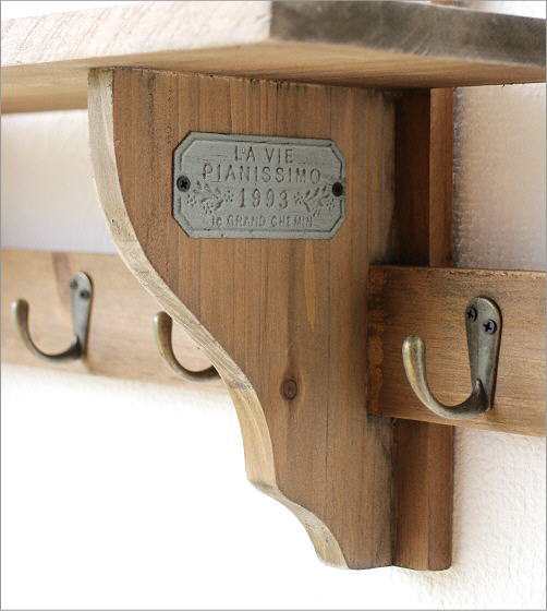 木製スツール ウォールフックシェルフセット