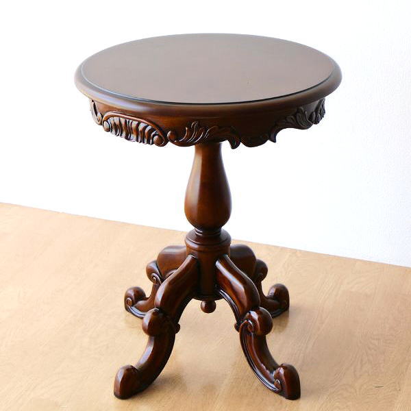 マホガニー無垢材 サイドテーブル 天然木製 コーヒーテーブル カフェ