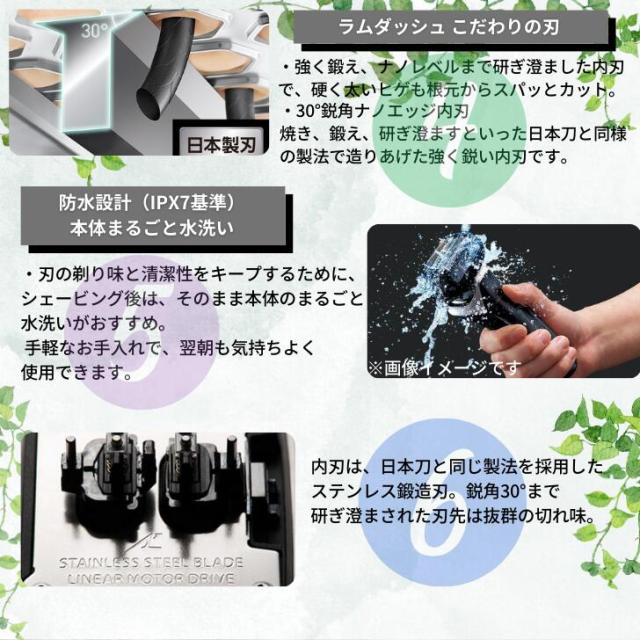 パナソニック Panasonic ラムダッシュパームイン 5枚刃 お風呂でも剃れる 国内・海外両用 日本製 ES-PV3A -K(マットブラック)