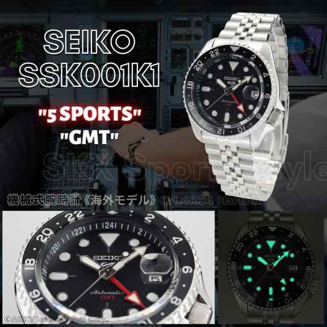 セイコー SEIKO 5 スポーツ 腕時計 自動巻(手巻付き)「SKX Sports Style」海外モデル GMT機能搭載 ブラック SSK001K1 メンズ [逆輸入品]の通販は