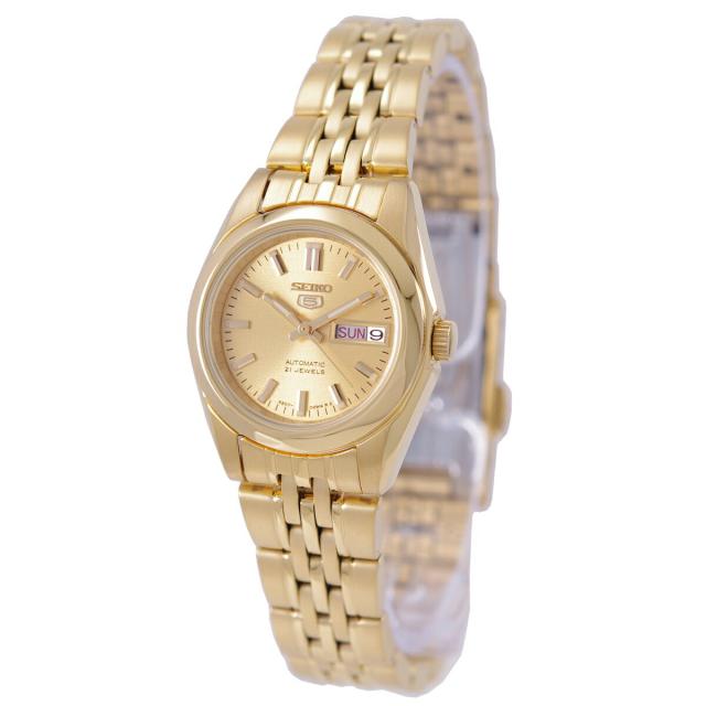 【1円】正規品 【日本製逆輸入SEIKO5】セイコー5 レディース自動巻き腕時計 ゴールドコンビネーション ホワイトダイアル ステンレスベルト 1円正規品 日本製逆輸入SEIKO5セイコー5 レディース自動巻き