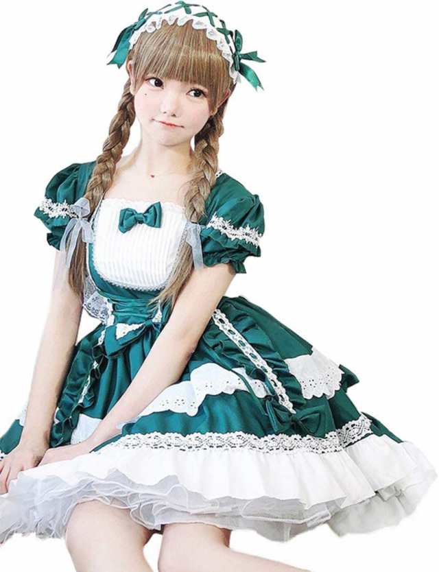 メイド服 ゴシック ロリータ ワンピース アニメ 春 夏 秋 冬 ヘッドドレス付き ２way 長袖 袖付き フリル ドレス 夢 可愛い 病み かわいの通販はau Pay マーケット Jm Tokyo