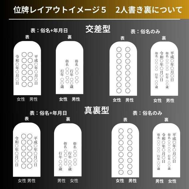 位牌 紫檀 黒檀 春日 6.0 6寸 6号 紫丹 黒丹 唐木 位牌 彫刻又は書き戒名 二霊位付 送料無料 ihai