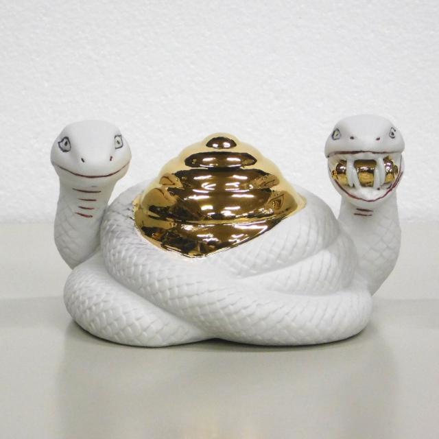巳神 ヘビ 陶器製6寸 神具 巳様 送料無料 蛇 開運 神棚 おまもり 金運 白蛇 御神体 守護神