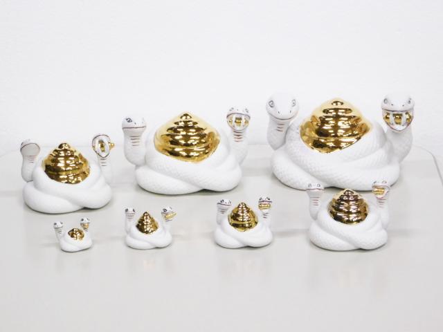 【巳神】ヘビ 巳神 ヘビ 陶器製 中 神具 巳様 送料無料 蛇 開運 神棚 おまもり