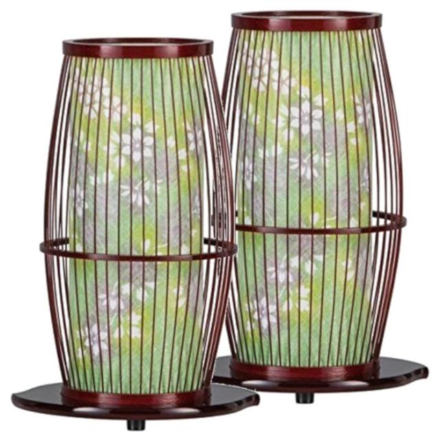 盆提灯 京竹 2号 一対 2個 二号 溜 タメ 回転提灯 霊前灯 灯篭 お盆 夏 お参り 盆提灯 盆ちょうちん 送料無料  二個 ミニ 仏壇 包装のし付無料 ミニ 現代 モダン 仏壇 玄関 初盆 新盆の通販は