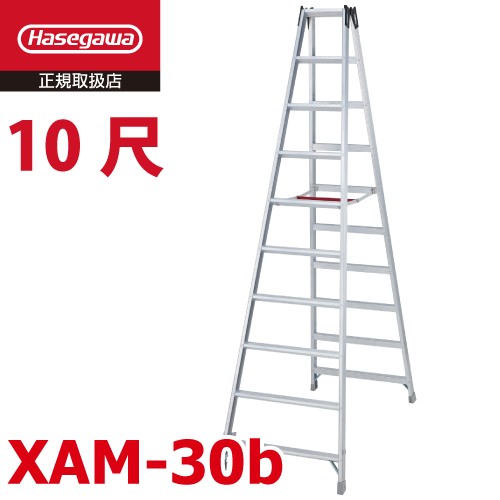 長谷川工業 専用脚立 XAM-30b ワンタッチバー 天板高さ：2.89m 最大使用質量：130kg 長尺 ハセガワ