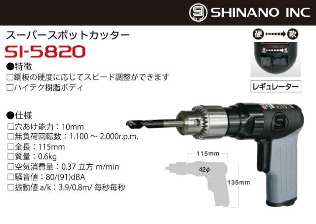 信濃機販 スポットカッター SI-5820 穴あけ能力：10mm