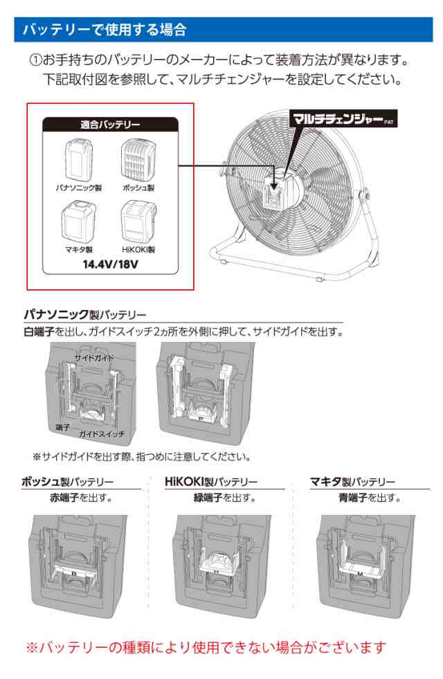 日動工業 マルチチェンジャー付AC/DC兼用充電ファン K-MC450 風量:24~106?/min AC100V 質量:4.9kg 屋内型  電源のない場所でも使用可能 の通販はau PAY マーケット 機械と工具のテイクトップ au PAY マーケット店 au PAY  マーケット－通販サイト