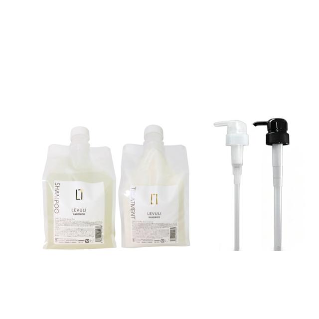 ハホニコ HAHONIKO　レブリ シャンプー 1000ml ＆ トリートメント 1000g　レフィルセット　+ポンプ