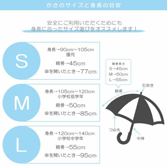 傘 子供用 キッズ 男の子 女の子 長傘 45cm 50cm 55cm グラスファイバー骨 丈夫 可愛い おしゃれ お洒落 ジュニア傘 105 115 115 125cm の通販はau Pay マーケット キッズスマイルショップｒｏｂｅ