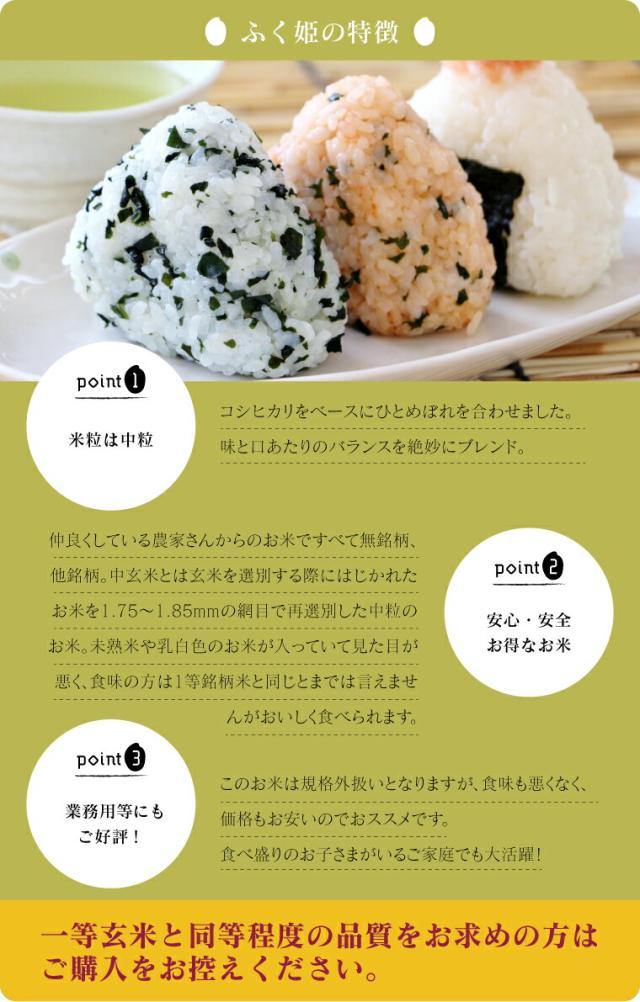 無洗米 玄米 米 お米 こめ 30kg 送料無料 訳あり ブレンド米 ふく姫 中粒 30kg 【別途送料 北海道＋ 九州＋ 沖縄・離島＋】_2