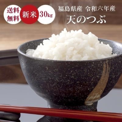 新米 無洗米 玄米 米 お米 こめ 30kg 令和6年産  送料無料 福島県産天のつぶ 30kg 【別途送料 北海道＋400円 九州＋600円 沖縄・離島＋2500円】