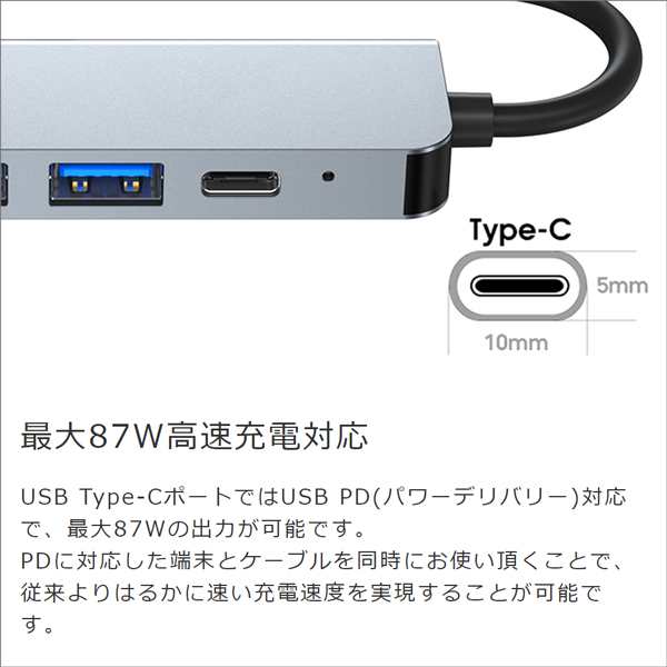 LOOF USB Type-C 4in1 HDMI ハブ TypeC コネクタ タイプC USBハブ 4ポート USB Type-A 高速転送  USB3.0 変換アダプタ 4K HDMIアダプタ Tyの通販はau PAY マーケット - ＬｏｏＣｏ Ｄｉｒｅｃｔ | au PAY  マーケット－通販サイト