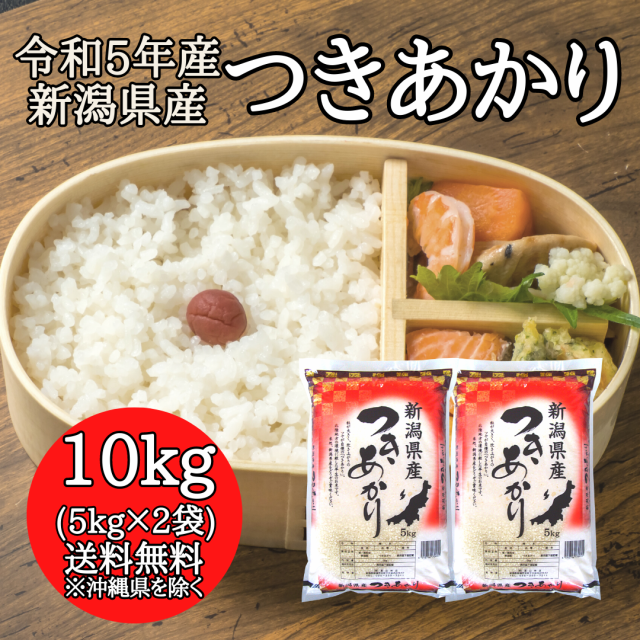 10キロ　令和5年産】新潟県産　米　マーケット　つきあかり　【送料無料　PAY　マーケット店　※沖縄送料+2,200円】　PAY　マーケット－通販サイト　新潟おこめ市場　10kg　精米　令和5年　1の通販はau　PAY　10kg　お米　（5キロ×2袋）　au　送料無料　au