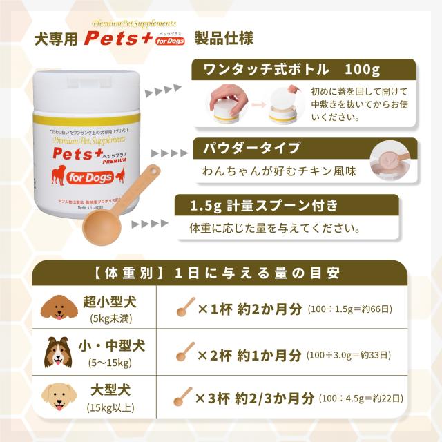 あたま の健康維持をサポート 犬用 サプリメント ペッツプラス プレミアムバイタル ２個セット 犬専用 プロポリス ローヤルゼリー イチョウ葉エキス 犬 サプリ 認知_10