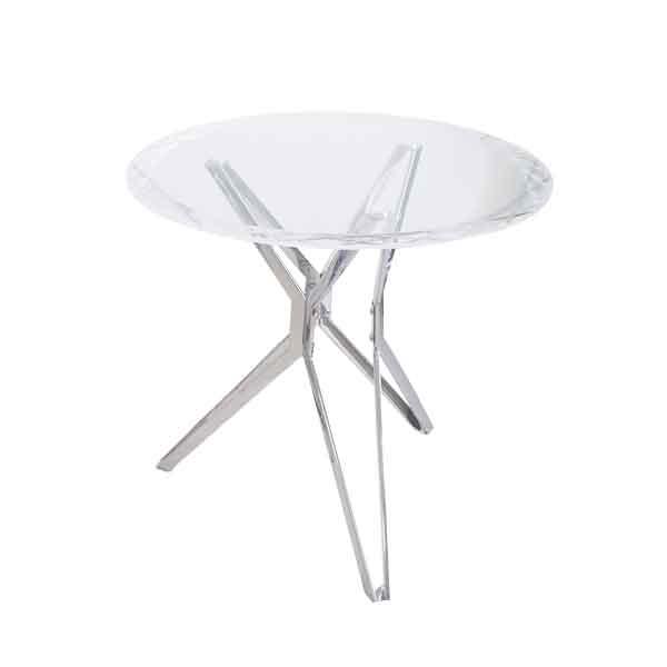 デザインテーブル アクリルテーブル ラウンドテーブル 国内製造 直径800mm 80cm ステンレス メタル脚 ダイニングテーブル 丸テーブル形テーブル クリア dtables29680