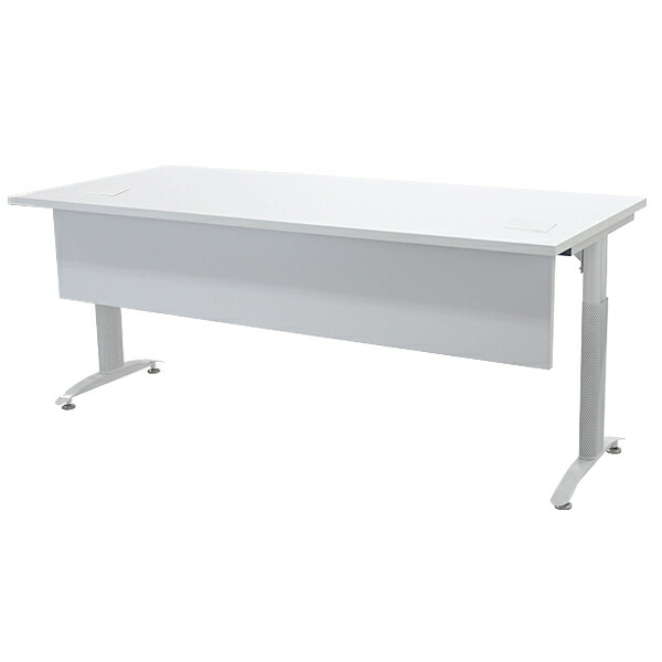 オフィスデスク デスク 幕板付 コードホール付 約W180×約D80×約H75.5 約W1800×約D800×約H755 白 平机 ワークデスク 事務机 会議テーブル パソコンデスク PCデスク 長机 会議机 事務デスク オフィステーブル 会社 事務所 会議用 ホワイト 配線穴 t016180whhlの通販は