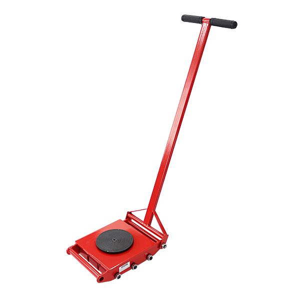 マシンローラー 耐荷重約15t ポリウレタン製ホイール ハンドル付き 360° ターンテーブル 回転台 運搬ローラー 運搬マシンローラー 重量物 低床 ポーター 赤 コロ車 ウレタンローラー 搬入 搬出 運搬車 台車 キャリー マシーン ローラー 引越 レッド roller15tph