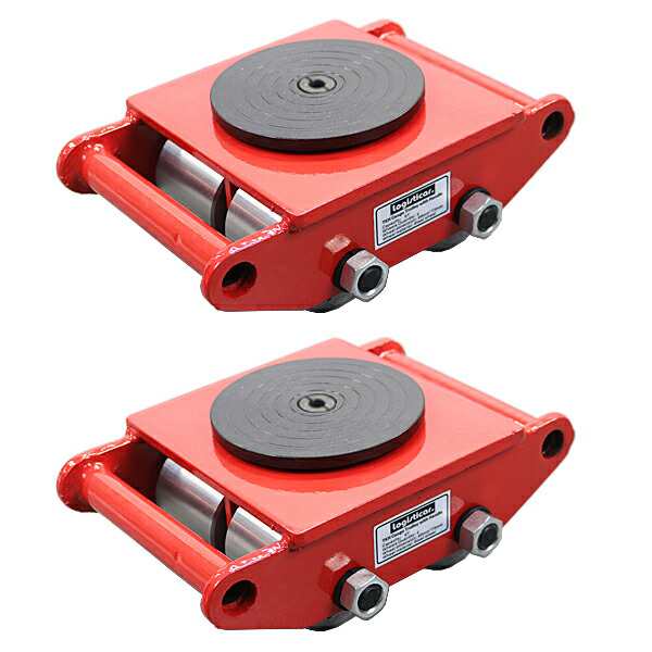 マシンローラー 耐荷重約6t スチール製ホイール 2台 2台セット 360° ターンテーブル 回転台 運搬ローラー 運搬マシンローラー 重量物 低床 ポーター 赤 コロ車 スチールローラー 搬入 搬出 運搬車 台車 キャリー マシーン ローラー 引越 レッド roller6ts2の通販は