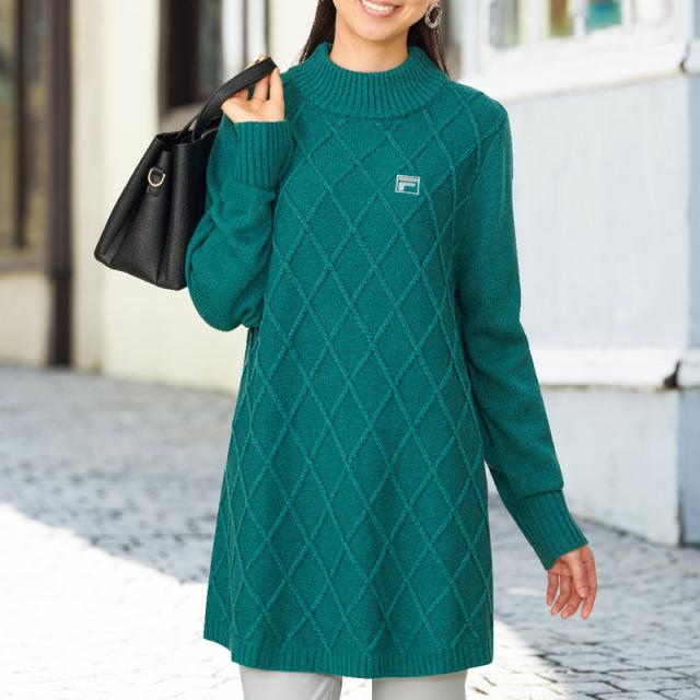 ＦＩＬＡダイヤ柄ニットチュニック２色組の通販は