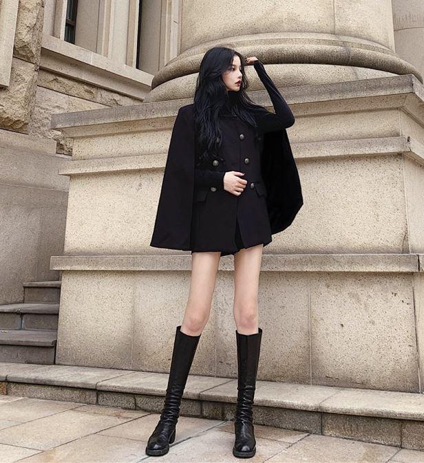 ノーカラーコート ケープコート アウター コート ミディ丈 オシャレかわいい トレンド 体型カバー ブラック お出掛け 秋冬の通販はau Pay マーケット ウッディーベース４号店