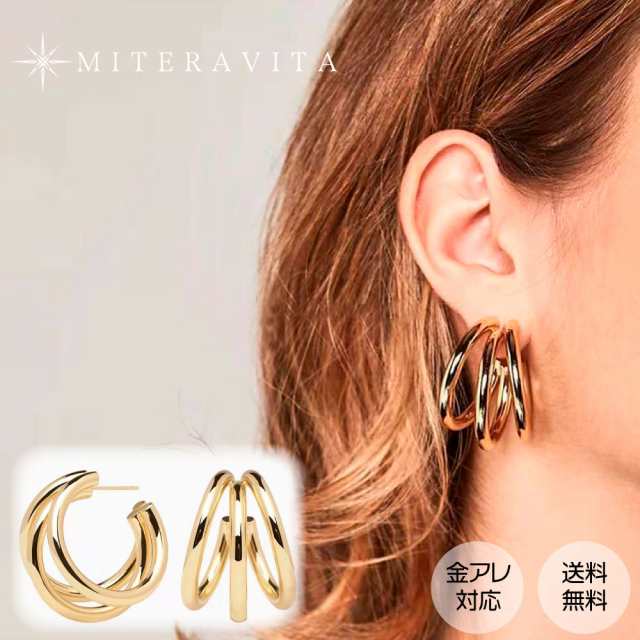 金属アレルギー対応 ピアス サージカルステンレス ピアス 18K