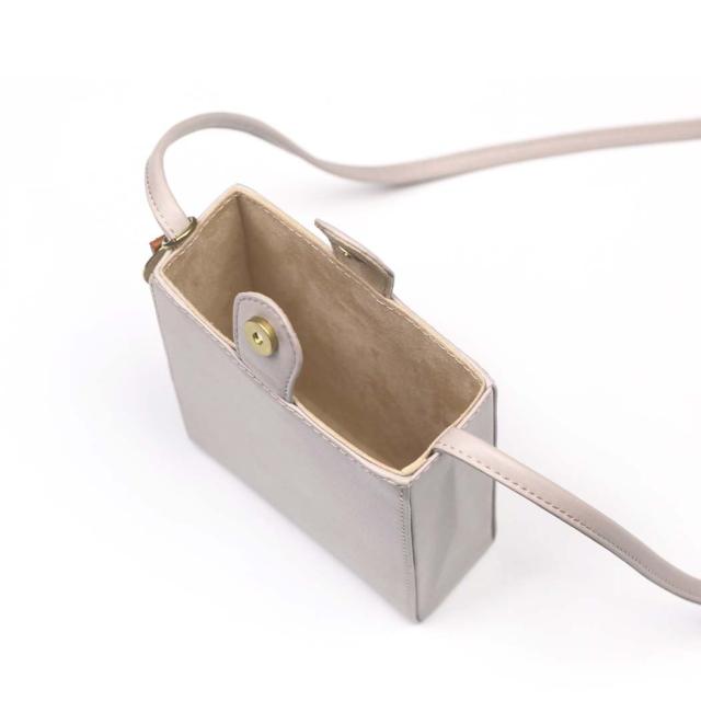 mnoi（ムノイ） / Box bag -pink gray-  ボックス ショルダーバッグ -ピンクグレー