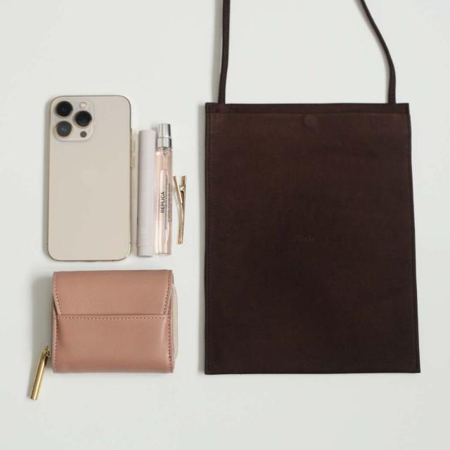 Ense（アンサ） / tate sacoche S001 縦型 サコッシュ シュリンク ブラウン